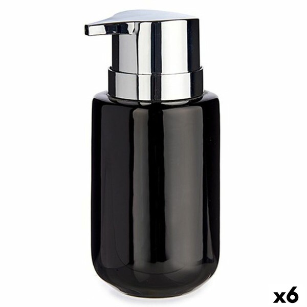 Saippua-annostelija Berilo J1017-A-NEGRO Musta Hopeinen Metalli Keraminen 350 ml 7 x 14,5 x 8,5 cm (6 osaa)