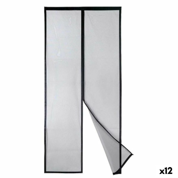 Mosquito net Kipit BA2301-490 Black Polyester Magnet 90 x 210 cm Magnetic (12 Units)