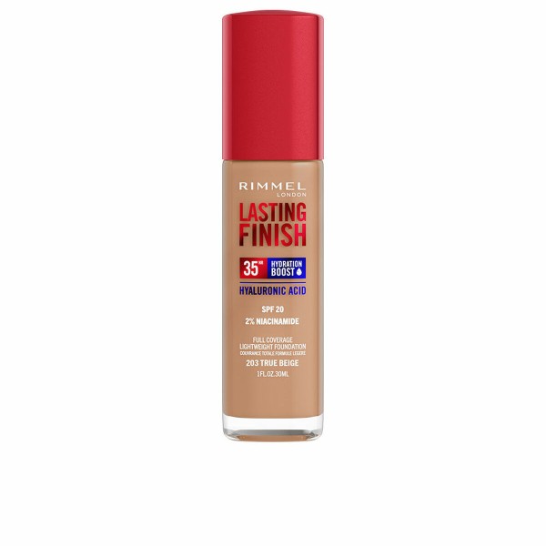 Kremas-makiažo pagrindas Rimmel London Lasting Finish Nº 203 True Beige Spf 20 30 ml