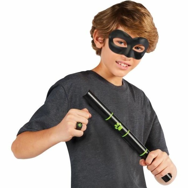 Maskeraadi kostüüm lastele Miraculous: Tales of Ladybug & Cat Noir Transformation Set - Cat Noir 4 Tükid, osad Must Mitmevärvili