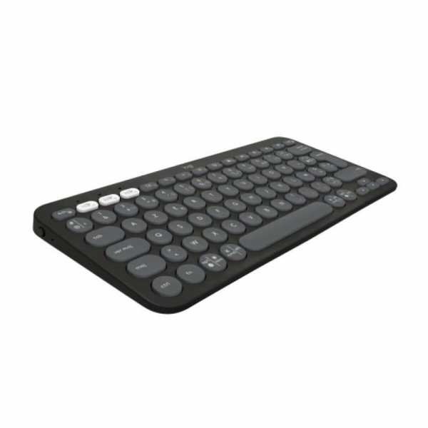 Bluetooth-näppäimistö ja tabletin tuki Logitech K380 Ranska Harmaa Grafiitinharmaa Tumman harmaa AZERTY