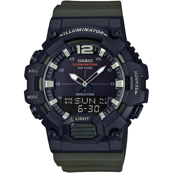 Meeste Kell Casio ILLUMINATOR BLACK - ARMY GREEN (Ø 48 mm)
