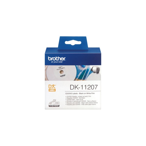 Этикетки для принтера Brother DK-11207 CD/DVD ø 58 mm Черный/Белый