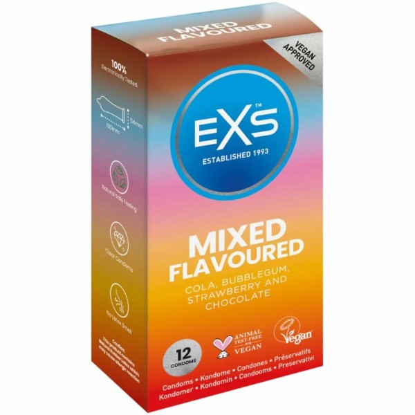 Презервативы EXS Mixed Шоколад Хвост Клубника Жвачка 12 штук