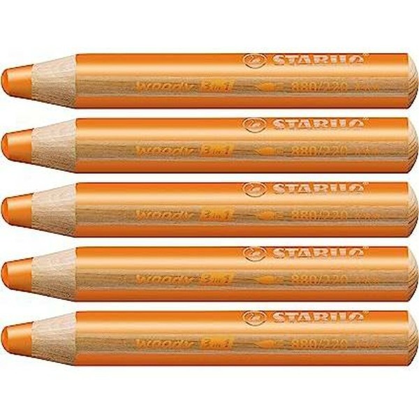 Colouring pencils Stabilo Woody Orange 3-in-1 (5 Units)