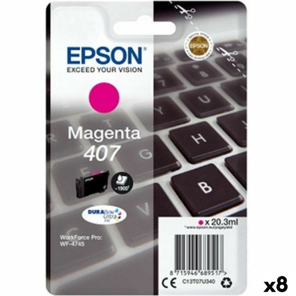 Alkunperäinen mustepatruuna Epson WorkForce Pro 4745 Series Magenta (8 osaa)