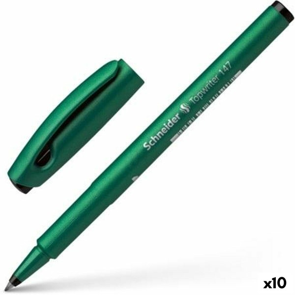 Felt-tip pens Schneider Topwriter 147 Black Green (10 Units)