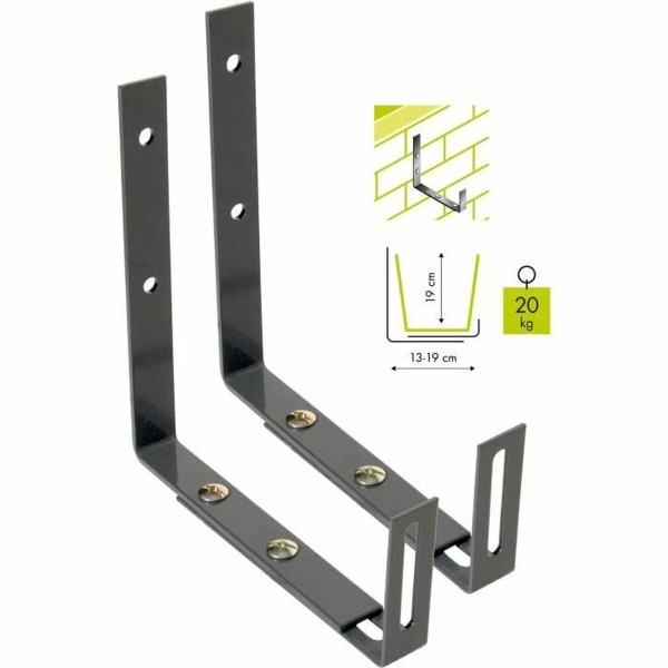 Gėlių vazono atrama Garden ID Wall Hook Juoda