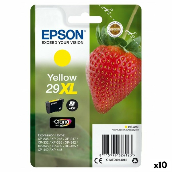 Картридж с оригинальными чернилами Epson XP 235 332 335 432 435 - Nº 29 XL Жёлтый (10 штук)
