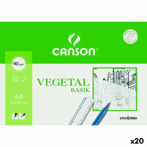 Бумага для рисования Canson VEGETAL BASIK A4 12 Листья (20 штук)