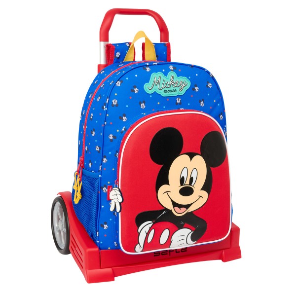 Ratastega koolikott Mickey Mouse Clubhouse Good day Sinine 33 x 42 x 14 cm
