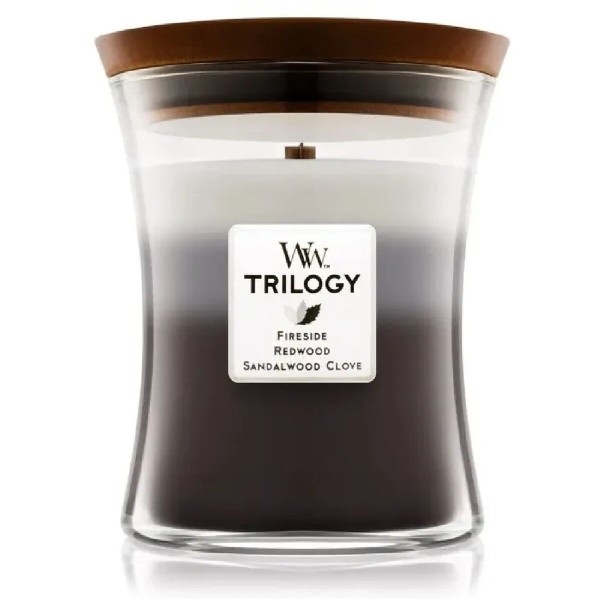 Aromātiska svece Woodwick Trilogy Medium Warm Woods