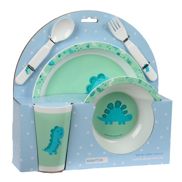 Children's dish set Safta Dino Polyester 26 x 26 x 9 cm