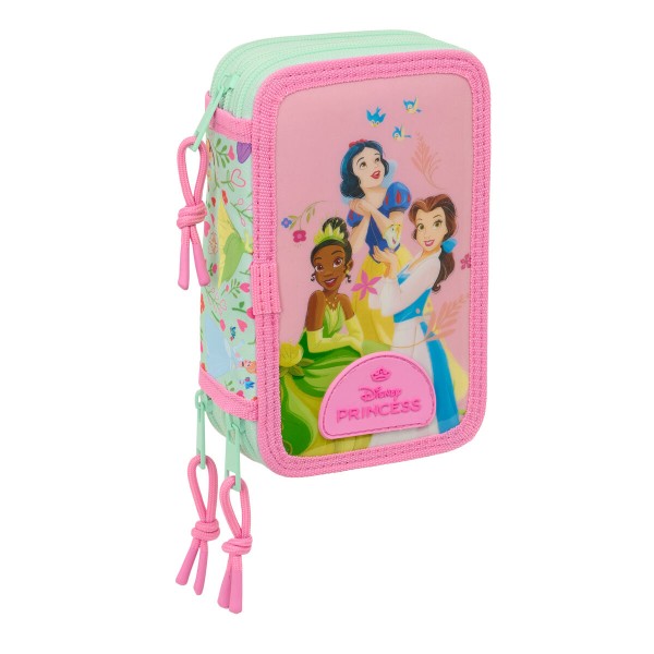 Koululaisen penaali lisätarvikkeilla Disney Princess Bloom Pinkki Akvamariini 12,5 x 19,5 x 5,5 cm 37 Kappaletta