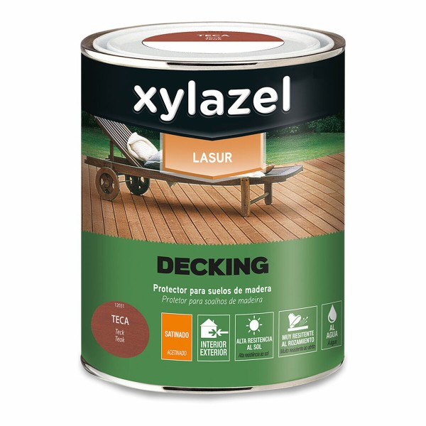 Suojaava öljy Xylazel Decking Tiikki 750 ml Satiiniviimeistely