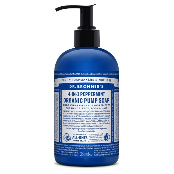 Käteseep Dr Bronner's 4 in 1 Peppermint 355 ml
