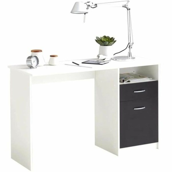 Desk FMD JACKSON White Black 123 x 76,5 x 50 cm Wood
