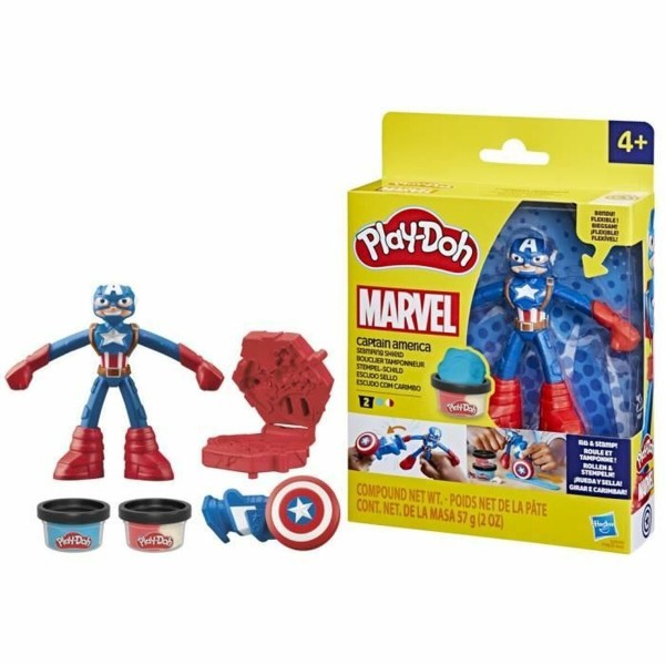 Muovailuvahapeli Play-Doh Capitán América Set Stamper Shield Monivärinen
